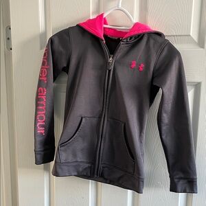 Under Armour Youth Hoodie in Black with Pink Accents